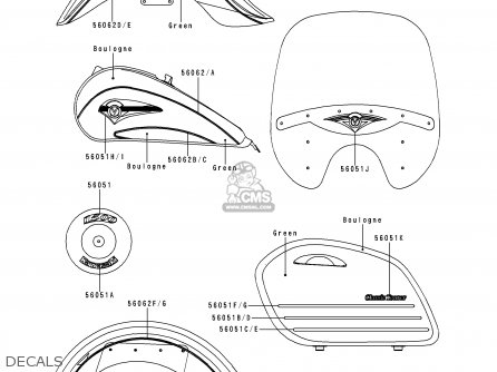 DECALS - VN1500G1 VN1500 CLASSIC TOURER 1998 EUROPE UK FR NL IT NR SD SP