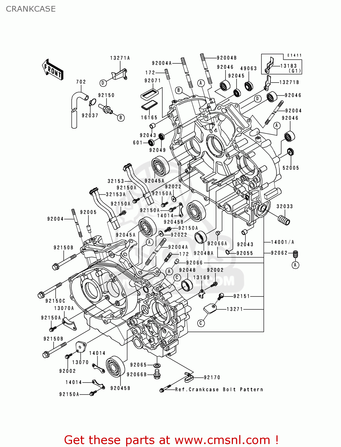 CRANKCASE VN1500G1 VULCAN NOMAD 1999 USA CALIFORNIA CANADA