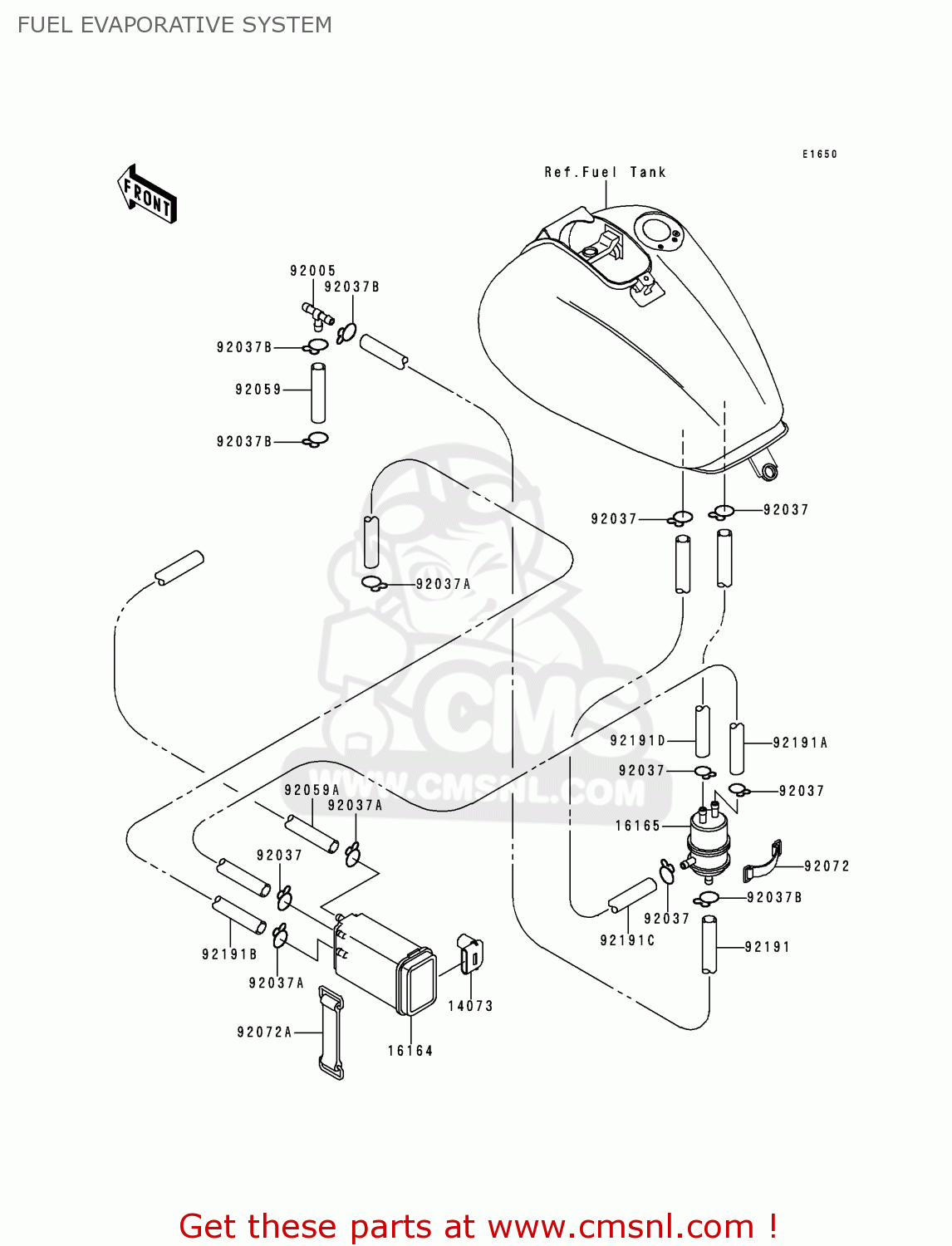 FUEL EVAPORATIVE SYSTEM VN1500G1 VULCAN NOMAD 1999 USA CALIFORNIA CANADA