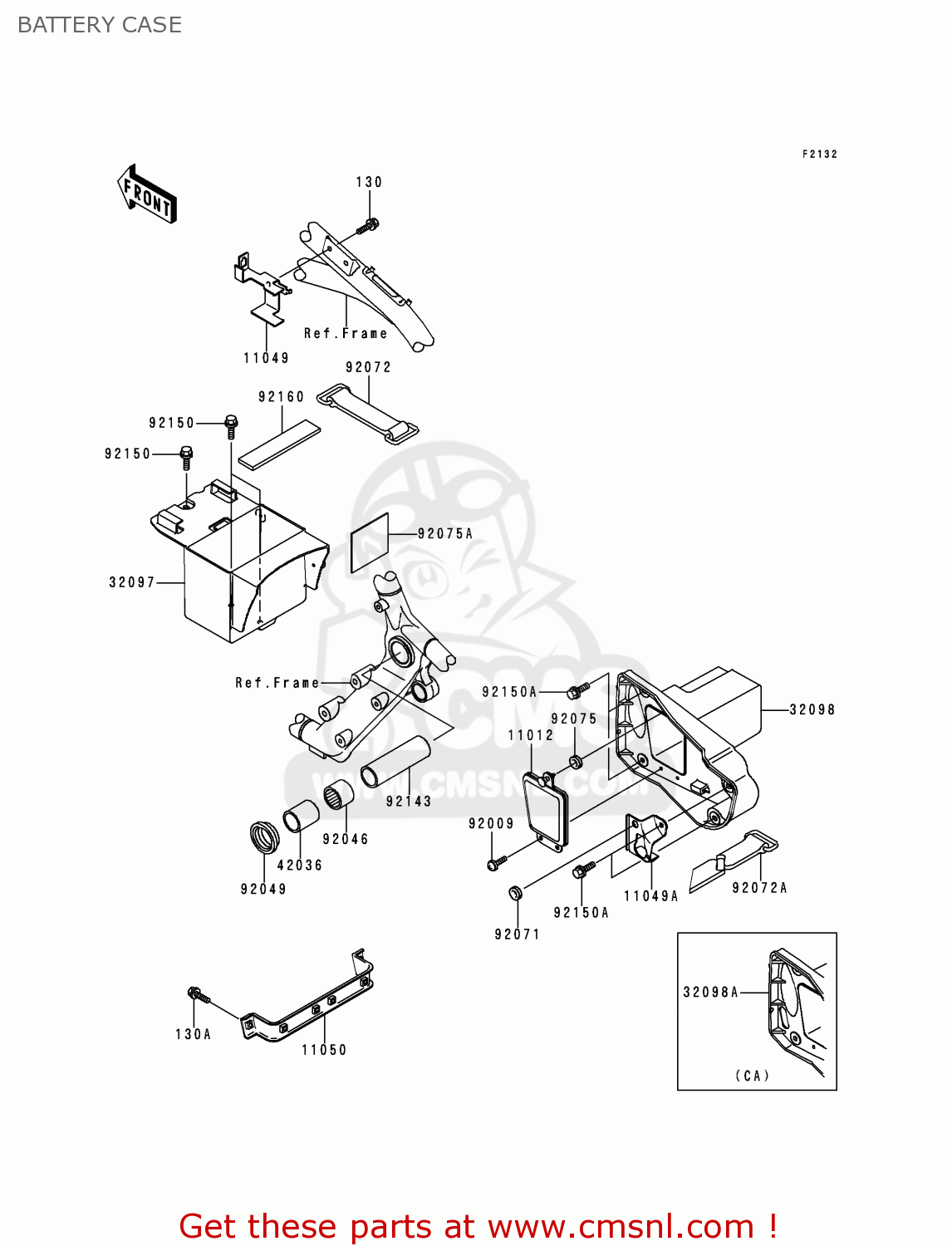 BATTERY CASE VN1500G1 VULCAN NOMAD 1999 USA CALIFORNIA CANADA