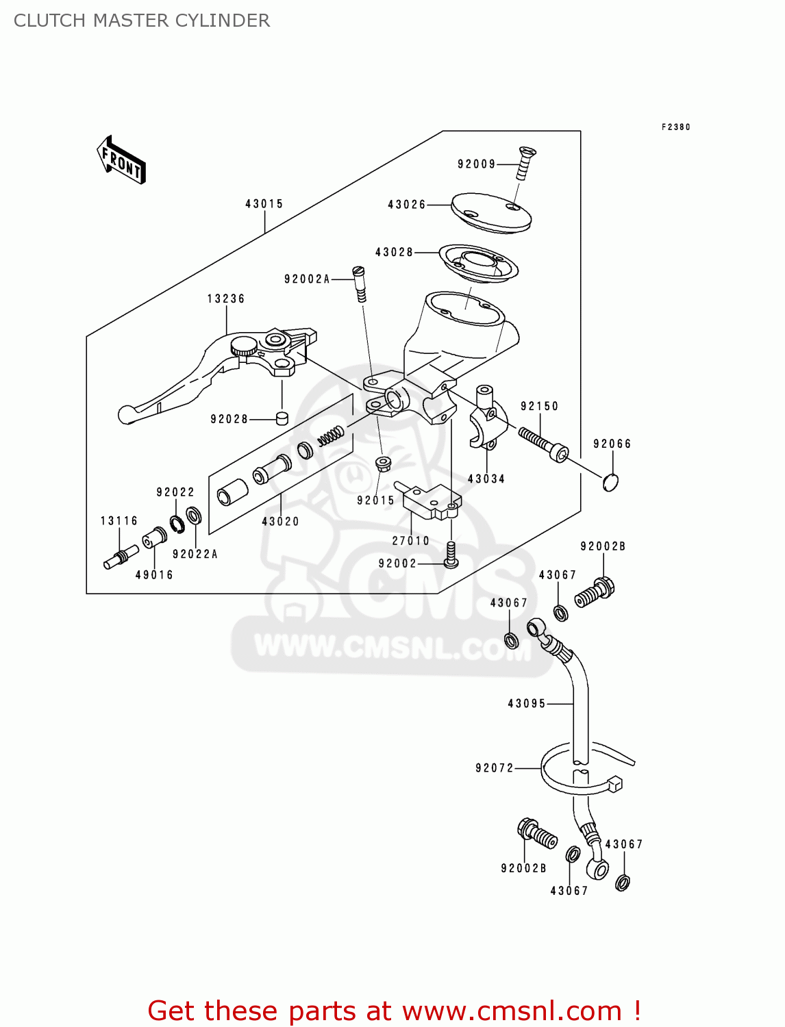 CLUTCH MASTER CYLINDER VN1500G1 VULCAN NOMAD 1999 USA CALIFORNIA CANADA