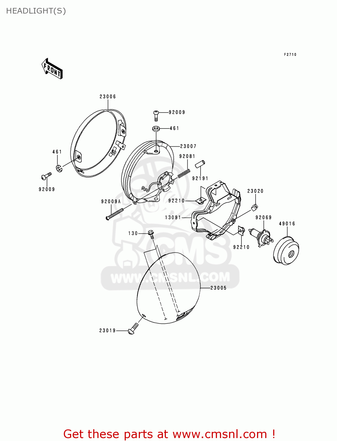 HEADLIGHT(S) VN1500G1 VULCAN NOMAD 1999 USA CALIFORNIA CANADA
