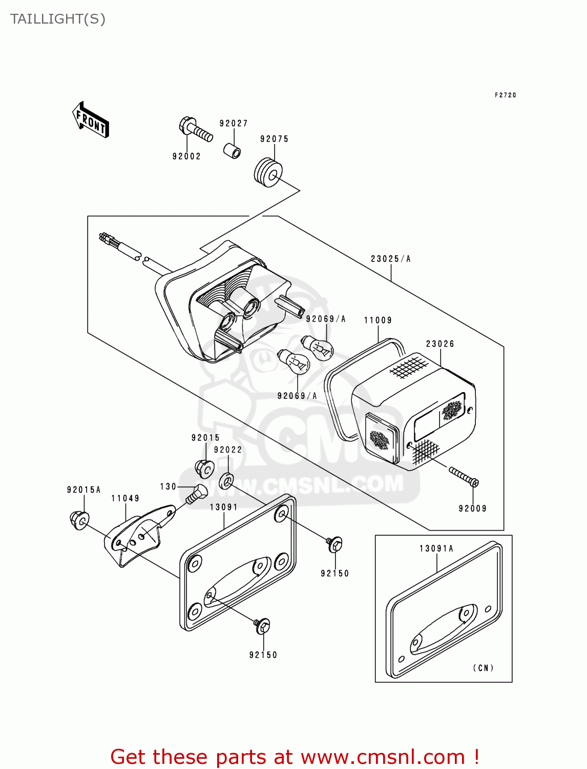 TAILLIGHT(S) VN1500G1 VULCAN NOMAD 1999 USA CALIFORNIA CANADA