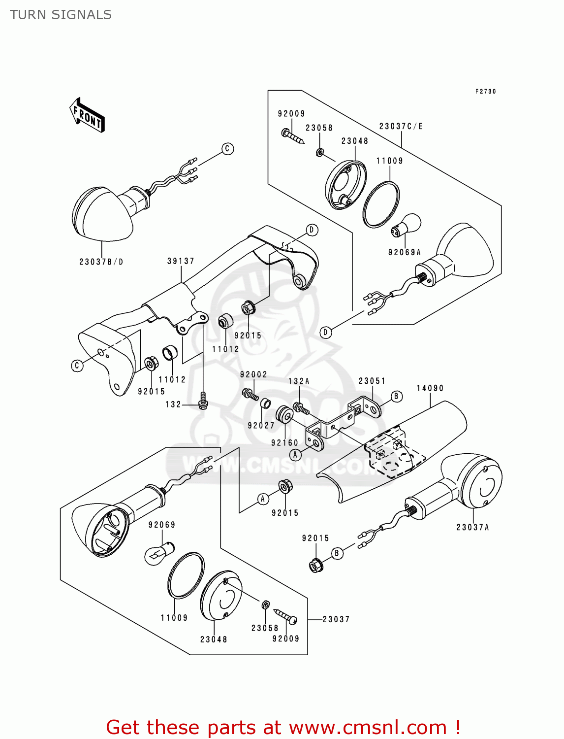 TURN SIGNALS VN1500G1 VULCAN NOMAD 1999 USA CALIFORNIA CANADA
