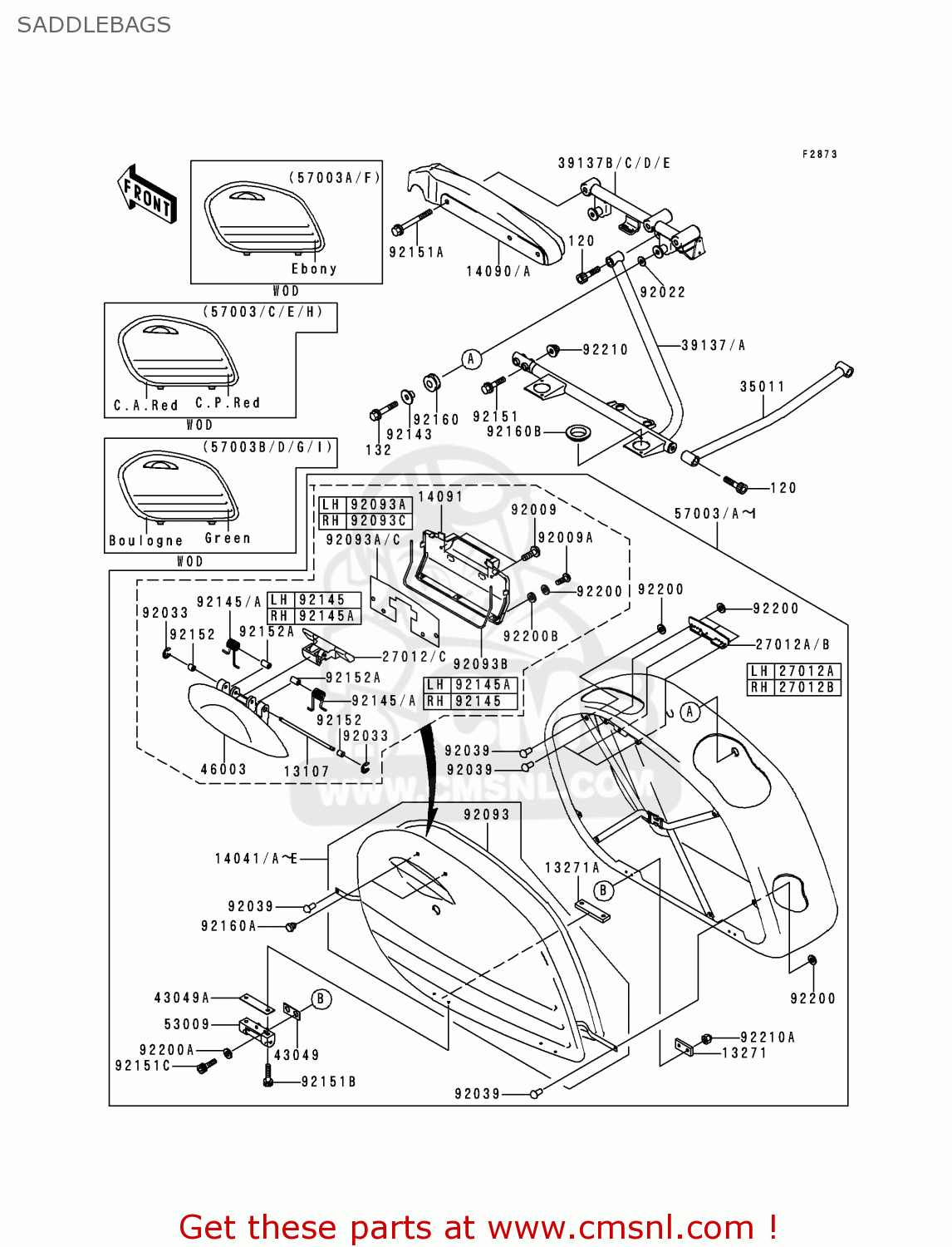 SADDLEBAGS VN1500G1 VULCAN NOMAD 1999 USA CALIFORNIA CANADA