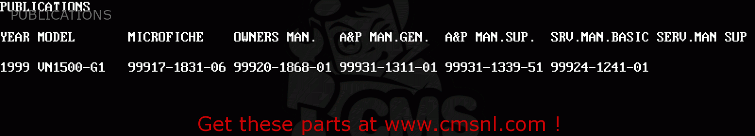 PUBLICATIONS VN1500G1 VULCAN NOMAD 1999 USA CALIFORNIA CANADA