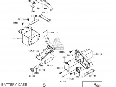 BATTERY CASE - VN1500G1 VULCAN NOMAD 1999 USA CALIFORNIA CANADA