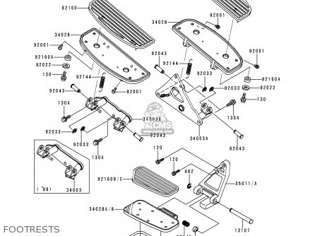 FOOTRESTS - VN1500G1 VULCAN NOMAD 1999 USA CALIFORNIA CANADA