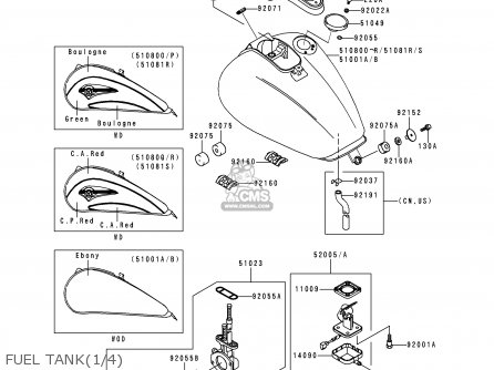 FUEL TANK(1/4) - VN1500G1 VULCAN NOMAD 1999 USA CALIFORNIA CANADA