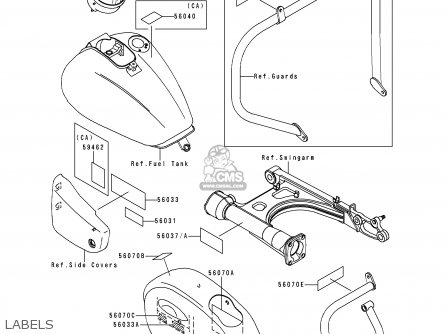 LABELS - VN1500G1 VULCAN NOMAD 1999 USA CALIFORNIA CANADA
