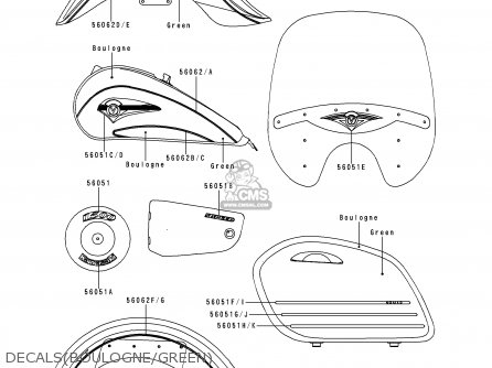 DECALS(BOULOGNE/GREEN) - VN1500G1 VULCAN NOMAD 1999 USA CALIFORNIA CANADA