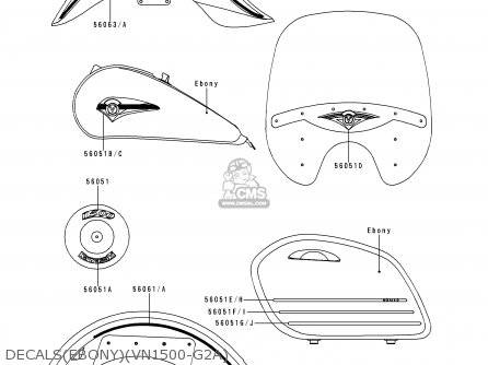 DECALS(EBONY)(VN1500-G2A) - VN1500G1 VULCAN NOMAD 1999 USA CALIFORNIA CANADA