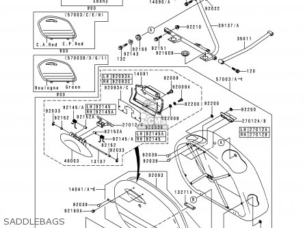 SADDLEBAGS - VN1500G1 VULCAN NOMAD 1999 USA CALIFORNIA CANADA