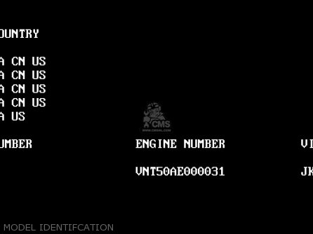 MODEL IDENTIFCATION - VN1500G1 VULCAN NOMAD 1999 USA CALIFORNIA CANADA