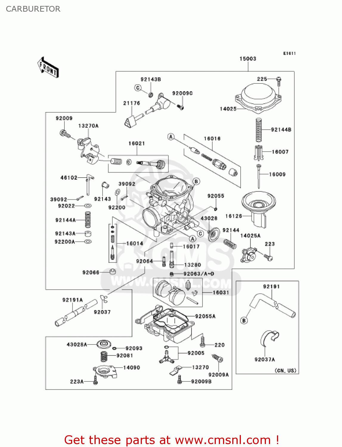 CARBURETOR VN1500G1A 1999 USA CALIFORNIA CANADA
