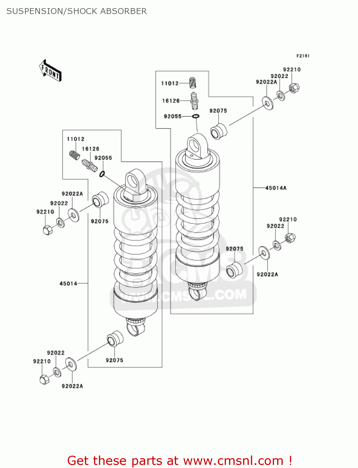 SUSPENSION/SHOCK ABSORBER VN1500G1A 1999 USA CALIFORNIA CANADA