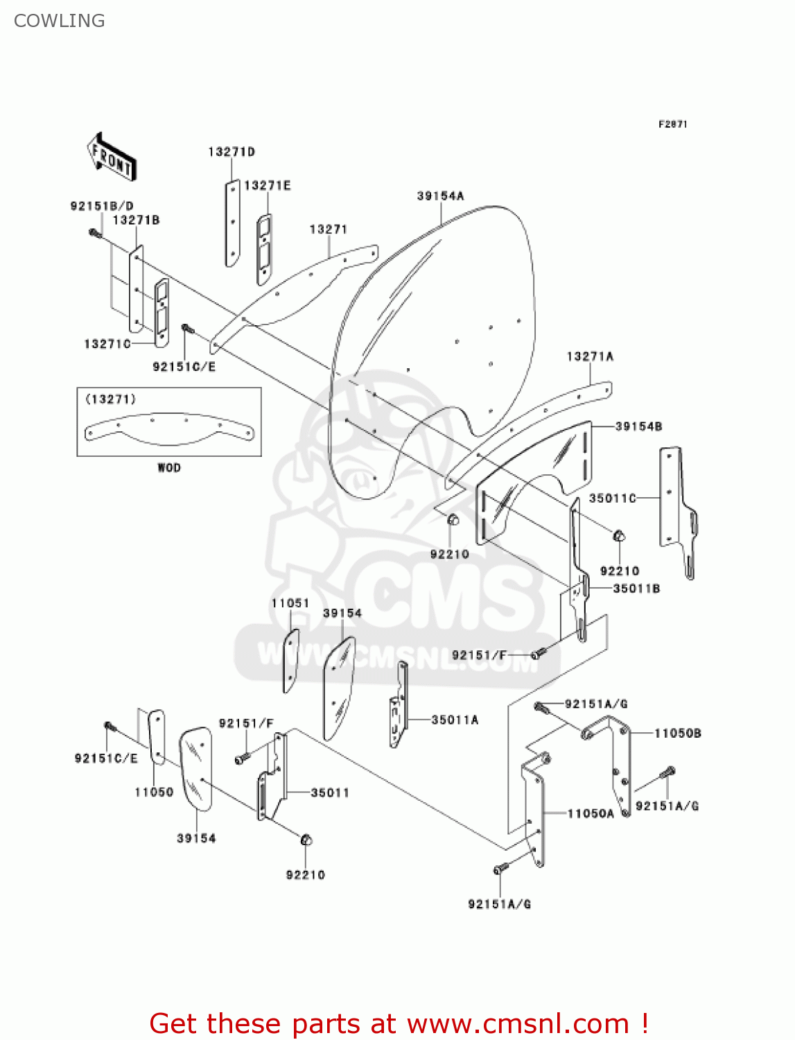 COWLING VN1500G1A 1999 USA CALIFORNIA CANADA