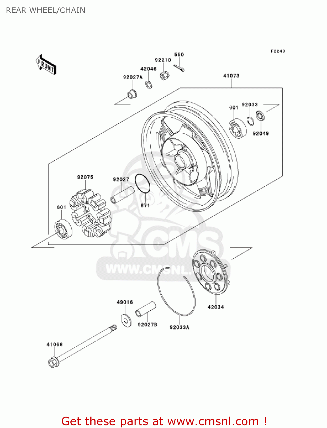 REAR WHEEL/CHAIN VN1500G1A 1999 USA CALIFORNIA CANADA
