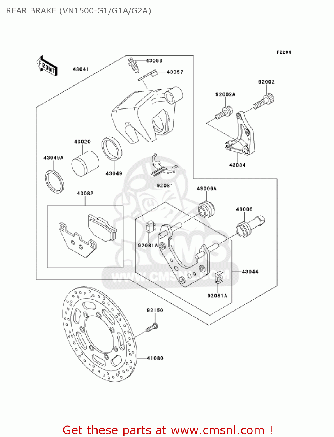 REAR BRAKE (VN1500-G1/G1A/G2A) VN1500G1A 1999 USA CALIFORNIA CANADA