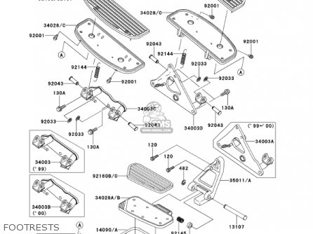 FOOTRESTS - VN1500G1A 1999 USA CALIFORNIA CANADA
