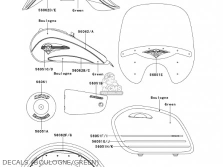DECALS (BOULOGNE/GREEN) - VN1500G1A 1999 USA CALIFORNIA CANADA