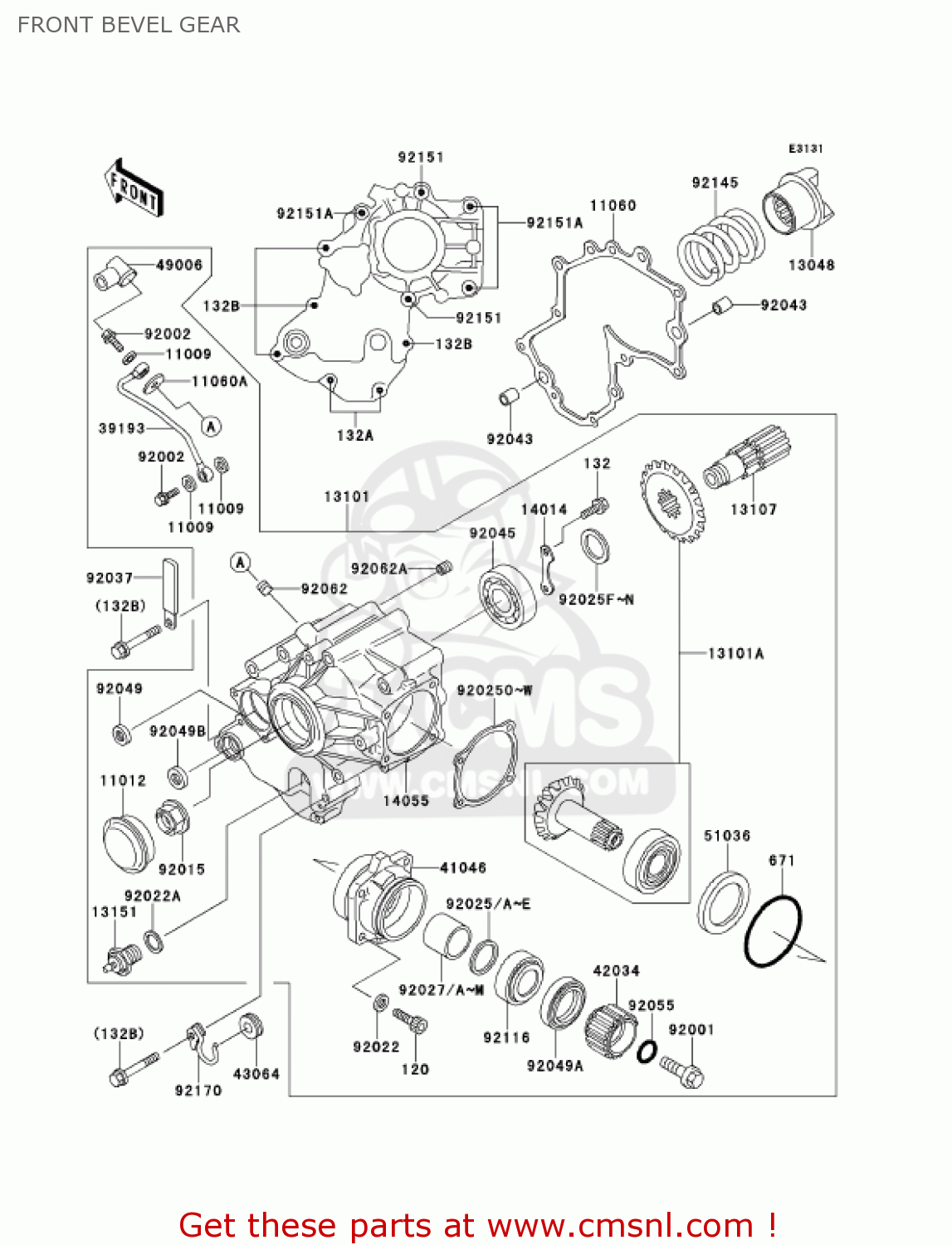 FRONT BEVEL GEAR VN1500G1A VULCAN 1500 NOMAD 1999 USA CALIFORNIA CANADA