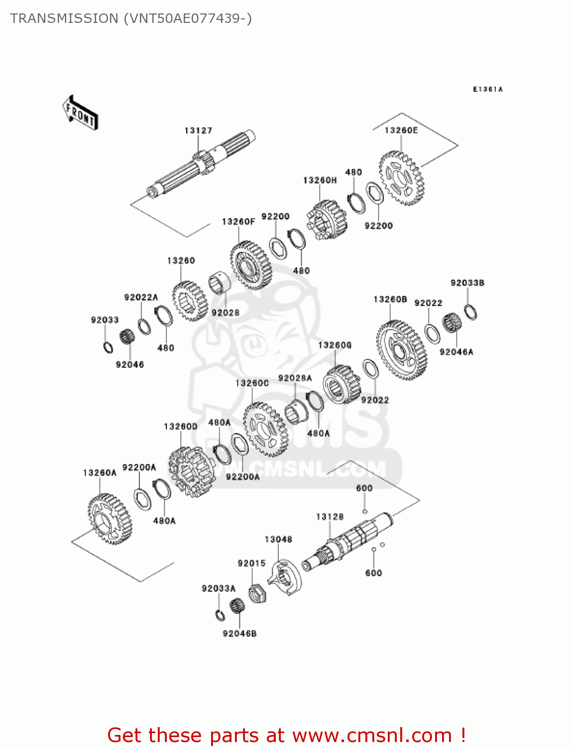 TRANSMISSION (VNT50AE077439-) VN1500G1A VULCAN 1500 NOMAD 1999 USA CALIFORNIA CANADA