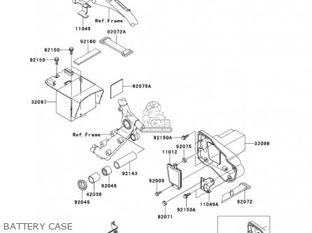 BATTERY CASE - VN1500G1A VULCAN 1500 NOMAD 1999 USA CALIFORNIA CANADA