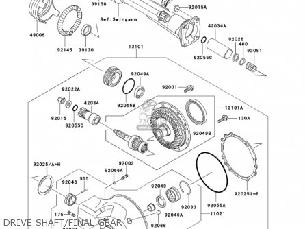 DRIVE SHAFT/FINAL GEAR - VN1500G1A VULCAN 1500 NOMAD 1999 USA CALIFORNIA CANADA