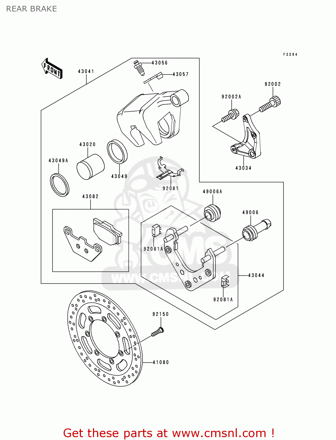 REAR BRAKE VN1500G2 VN1500 CLASSIC TOURER 1999 EUROPE UK FR NL IT NR SD SP
