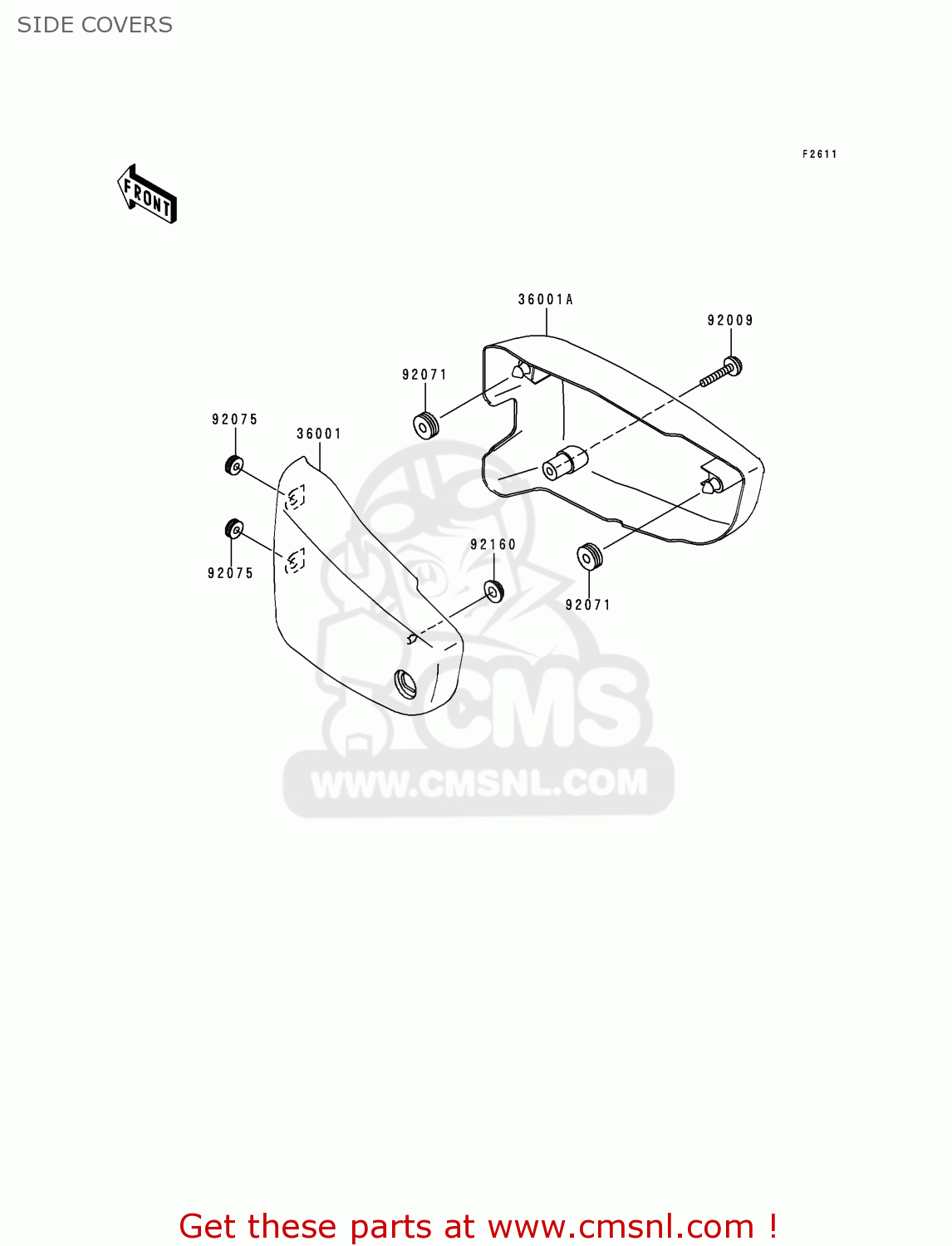 SIDE COVERS VN1500G2 VN1500 CLASSIC TOURER 1999 EUROPE UK FR NL IT NR SD SP