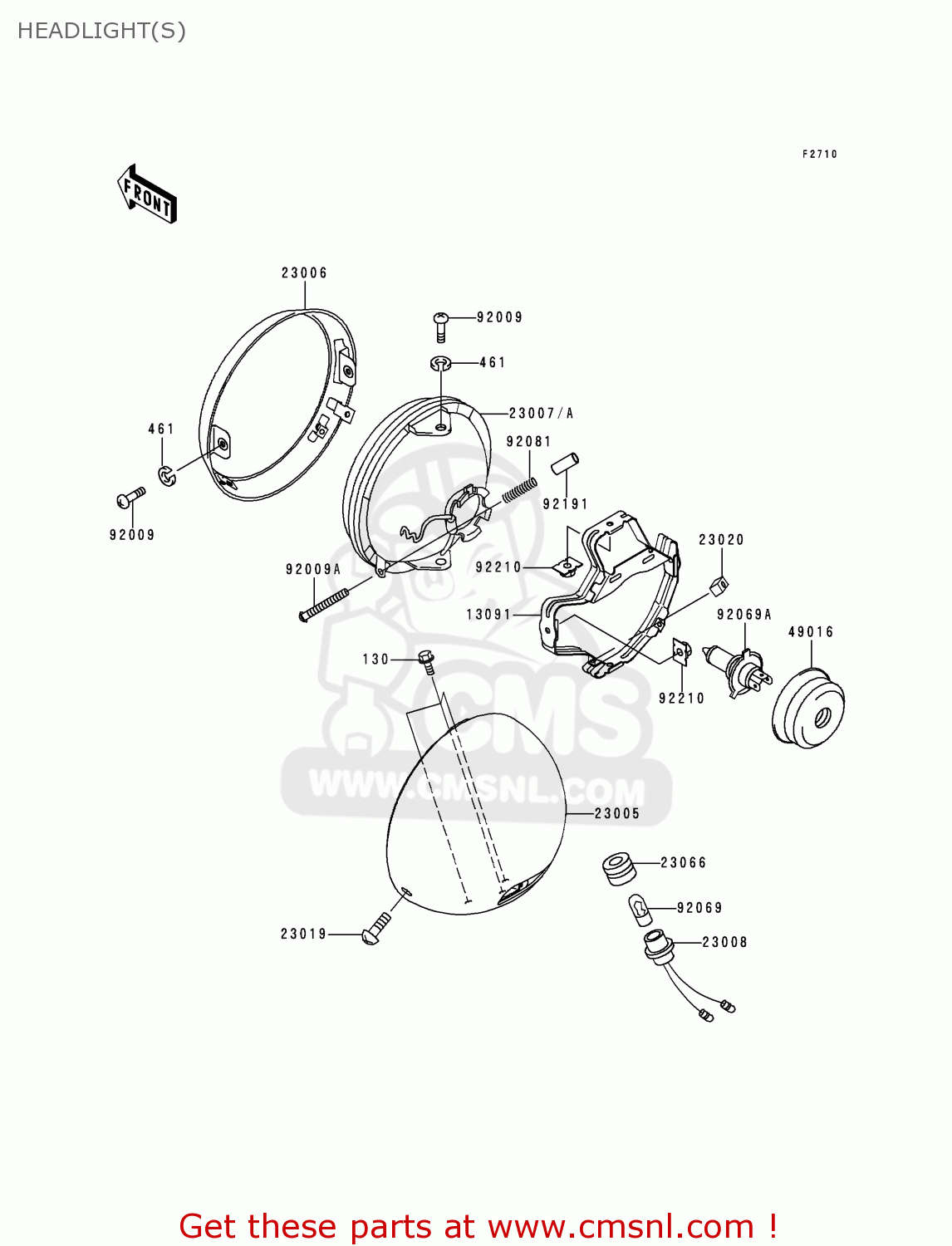 HEADLIGHT(S) VN1500G2 VN1500 CLASSIC TOURER 1999 EUROPE UK FR NL IT NR SD SP