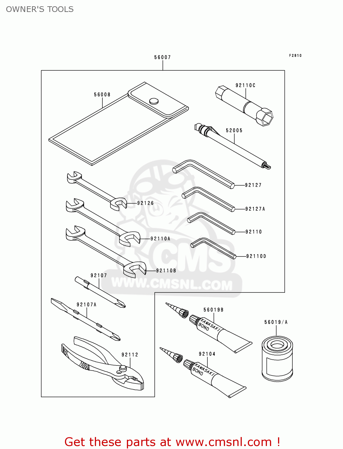 OWNER'S TOOLS VN1500G2 VN1500 CLASSIC TOURER 1999 EUROPE UK FR NL IT NR SD SP