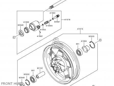 FRONT HUB - VN1500G2 VN1500 CLASSIC TOURER 1999 EUROPE UK FR NL IT NR SD SP