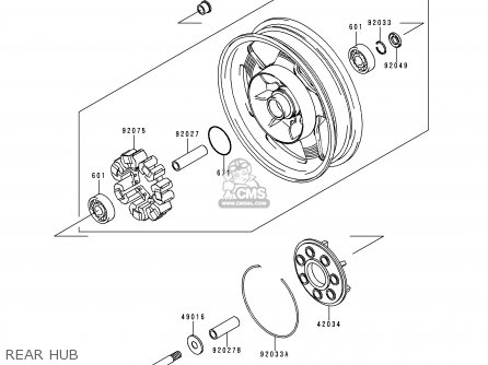 REAR HUB - VN1500G2 VN1500 CLASSIC TOURER 1999 EUROPE UK FR NL IT NR SD SP