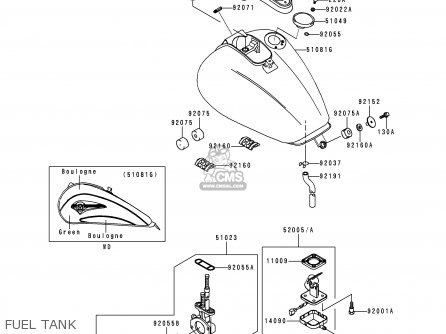 FUEL TANK - VN1500G2 VN1500 CLASSIC TOURER 1999 EUROPE UK FR NL IT NR SD SP