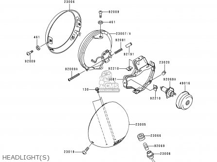 HEADLIGHT(S) - VN1500G2 VN1500 CLASSIC TOURER 1999 EUROPE UK FR NL IT NR SD SP