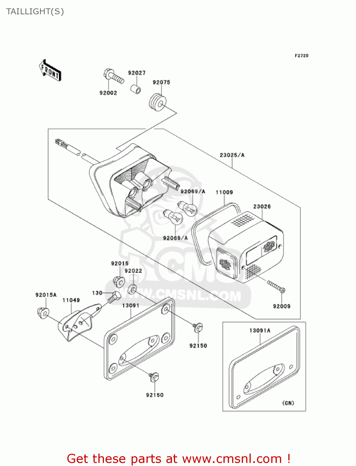 TAILLIGHT(S) VN1500G2A 2000 USA CALIFORNIA CANADA