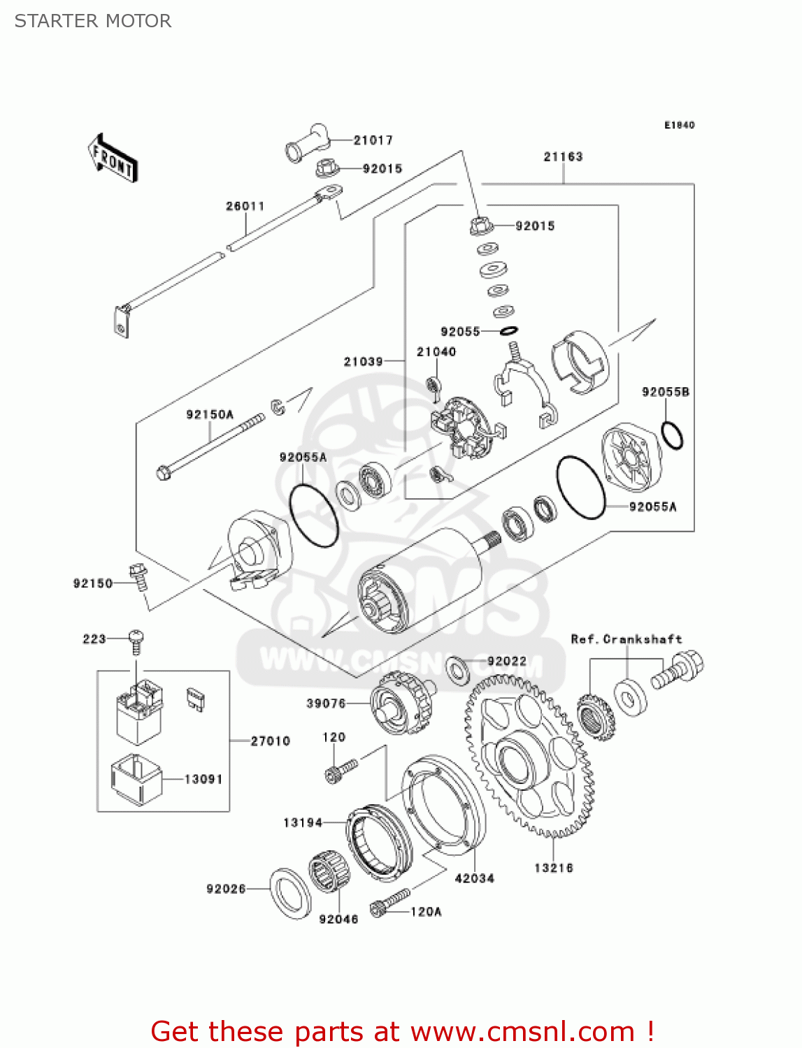 STARTER MOTOR VN1500G2A 2000 USA CALIFORNIA CANADA