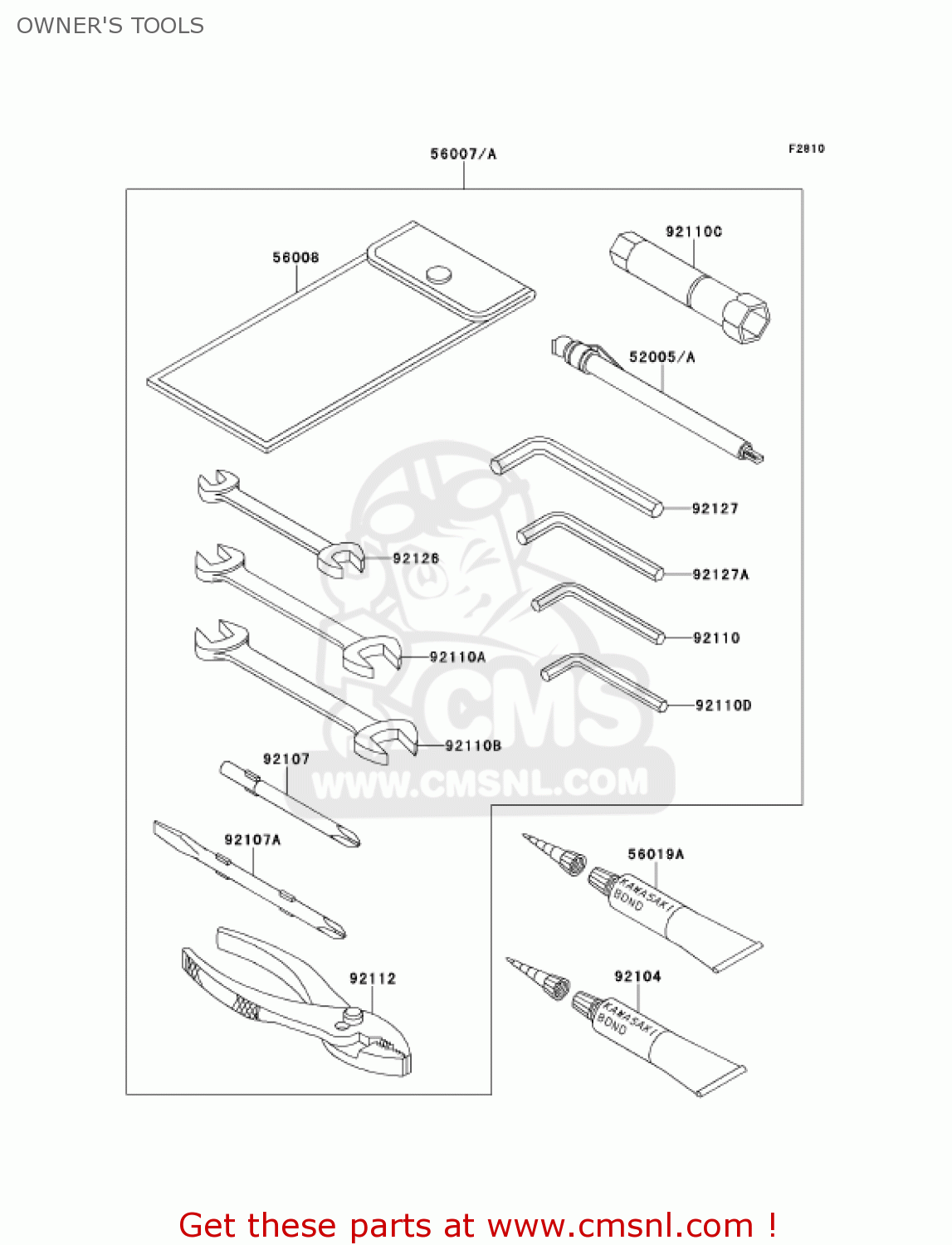 OWNER'S TOOLS VN1500G2A 2000 USA CALIFORNIA CANADA
