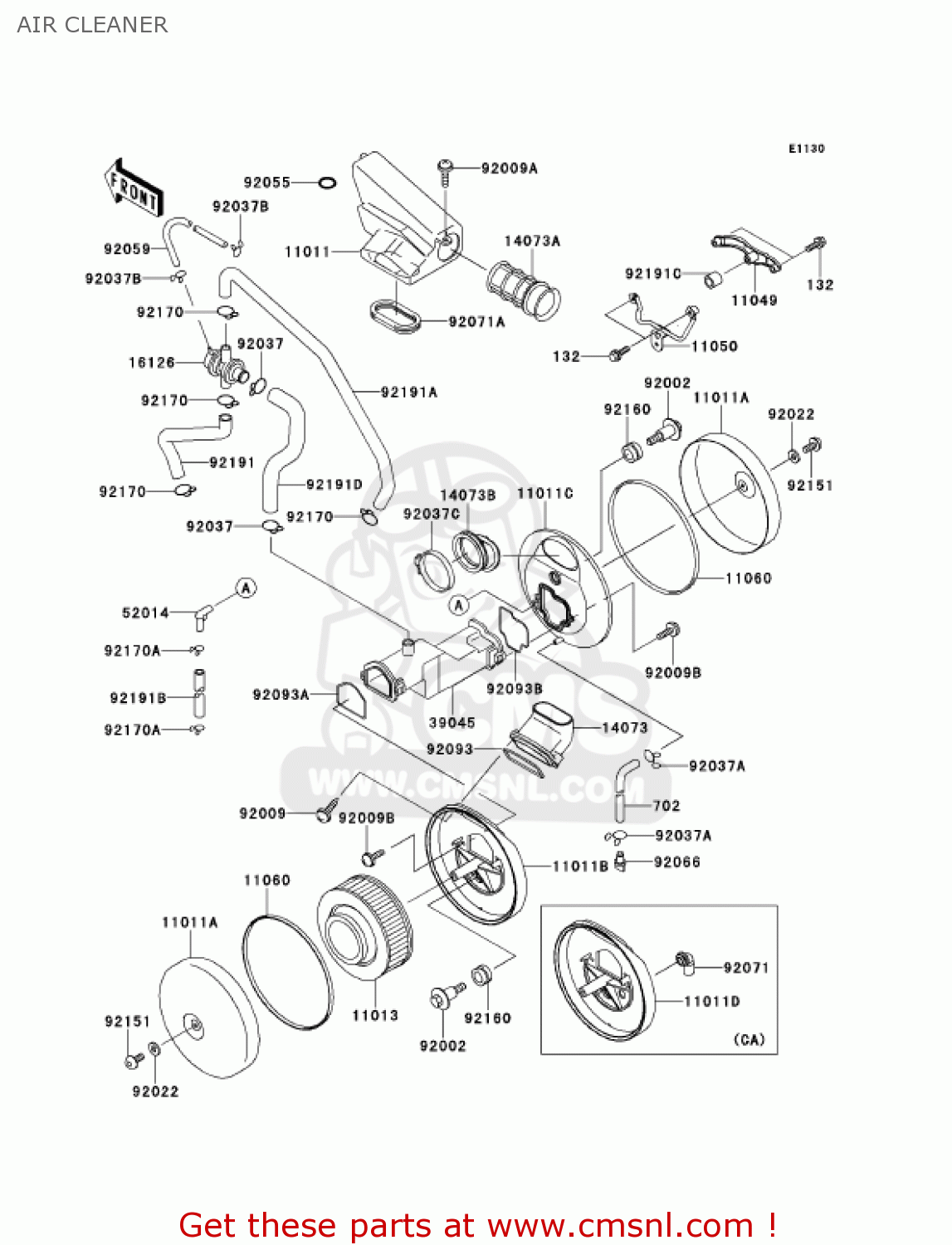 AIR CLEANER VN1500G2A 2000 USA CALIFORNIA CANADA