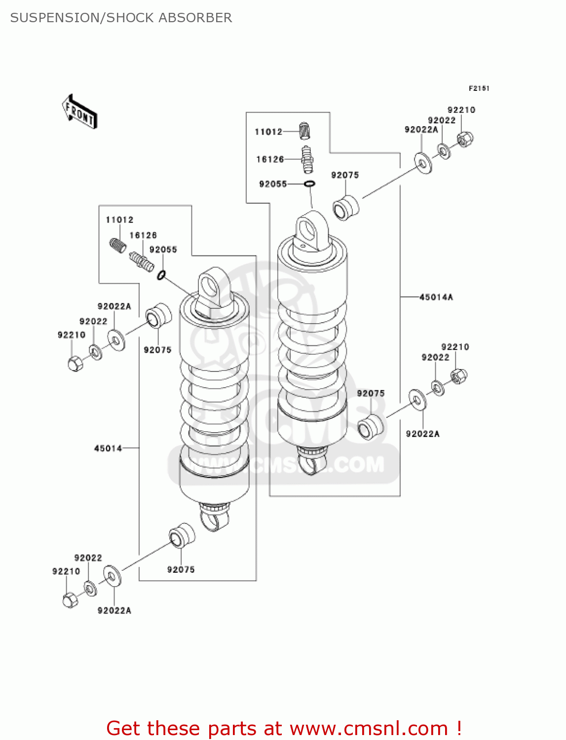 SUSPENSION/SHOCK ABSORBER VN1500G2A 2000 USA CALIFORNIA CANADA