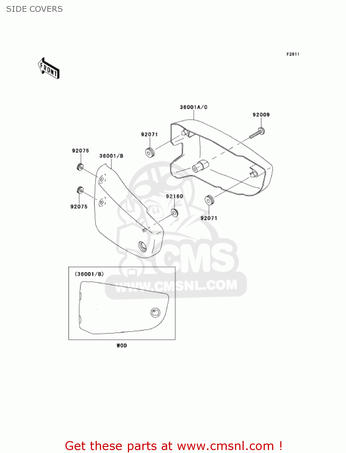 SIDE COVERS VN1500G2A 2000 USA CALIFORNIA CANADA