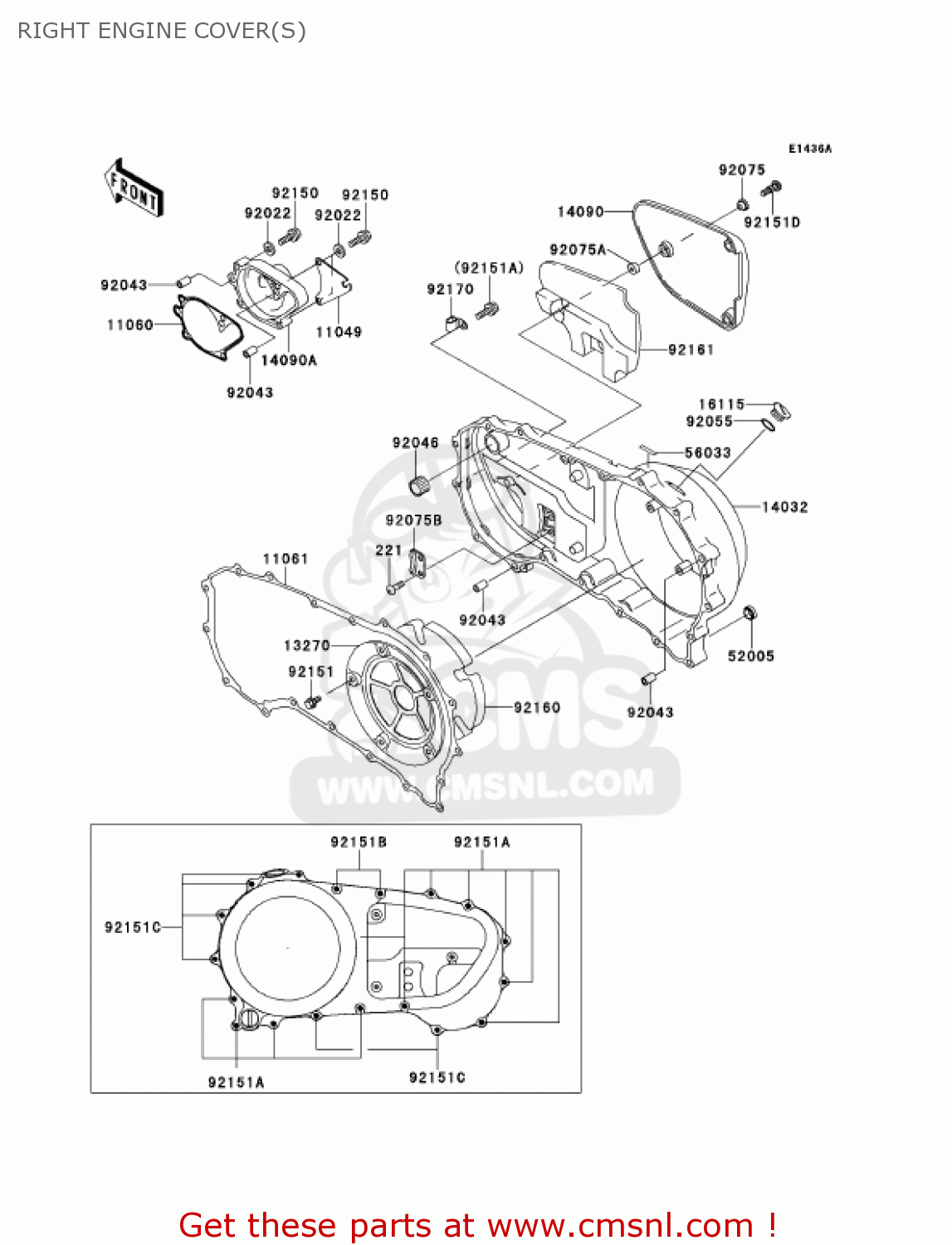 RIGHT ENGINE COVER(S) VN1500G2A 2000 USA CALIFORNIA CANADA