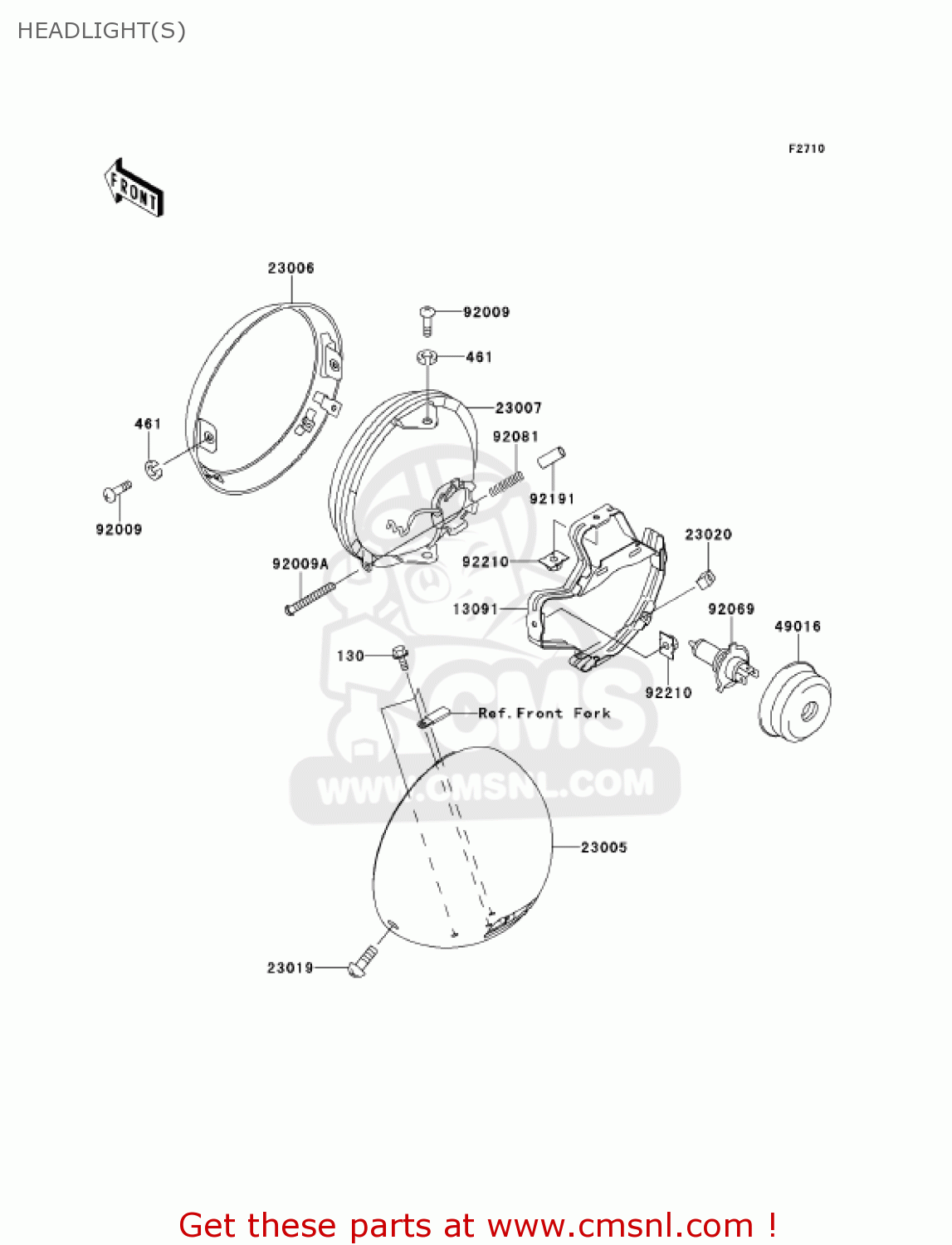 HEADLIGHT(S) VN1500G2A 2000 USA CALIFORNIA CANADA