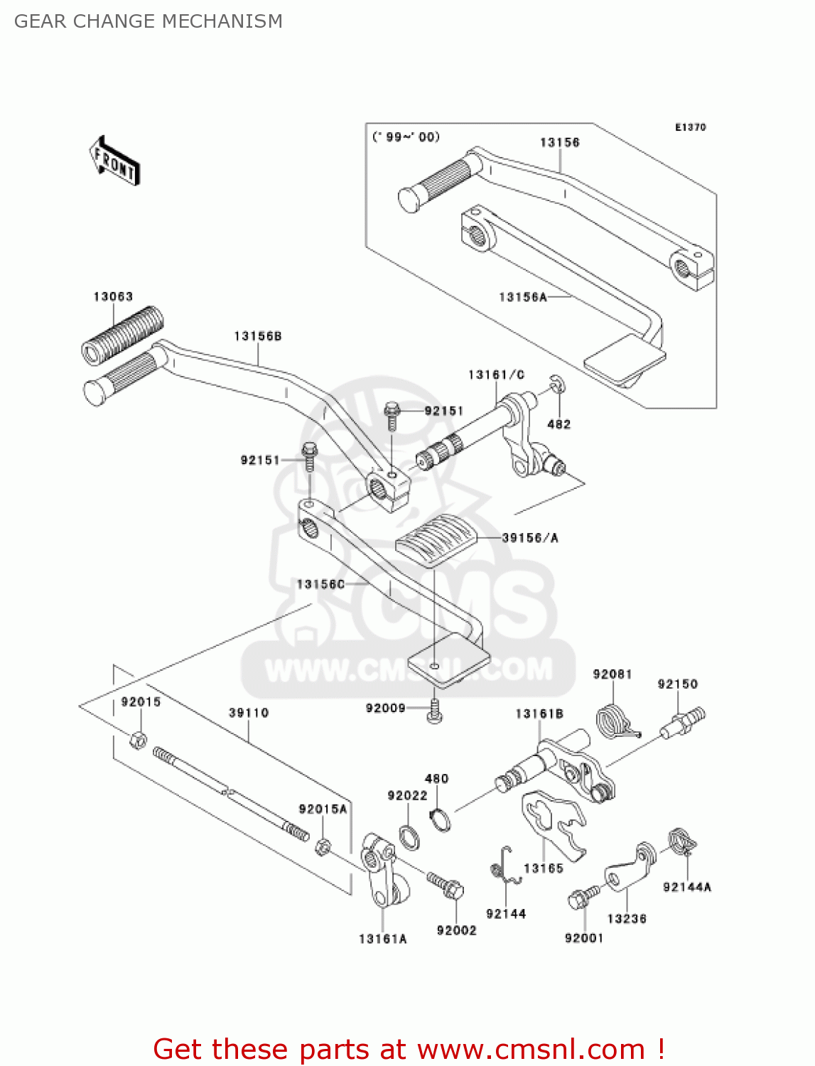 GEAR CHANGE MECHANISM VN1500G2A 2000 USA CALIFORNIA CANADA