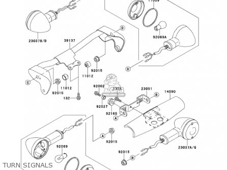 TURN SIGNALS - VN1500G2A 2000 USA CALIFORNIA CANADA