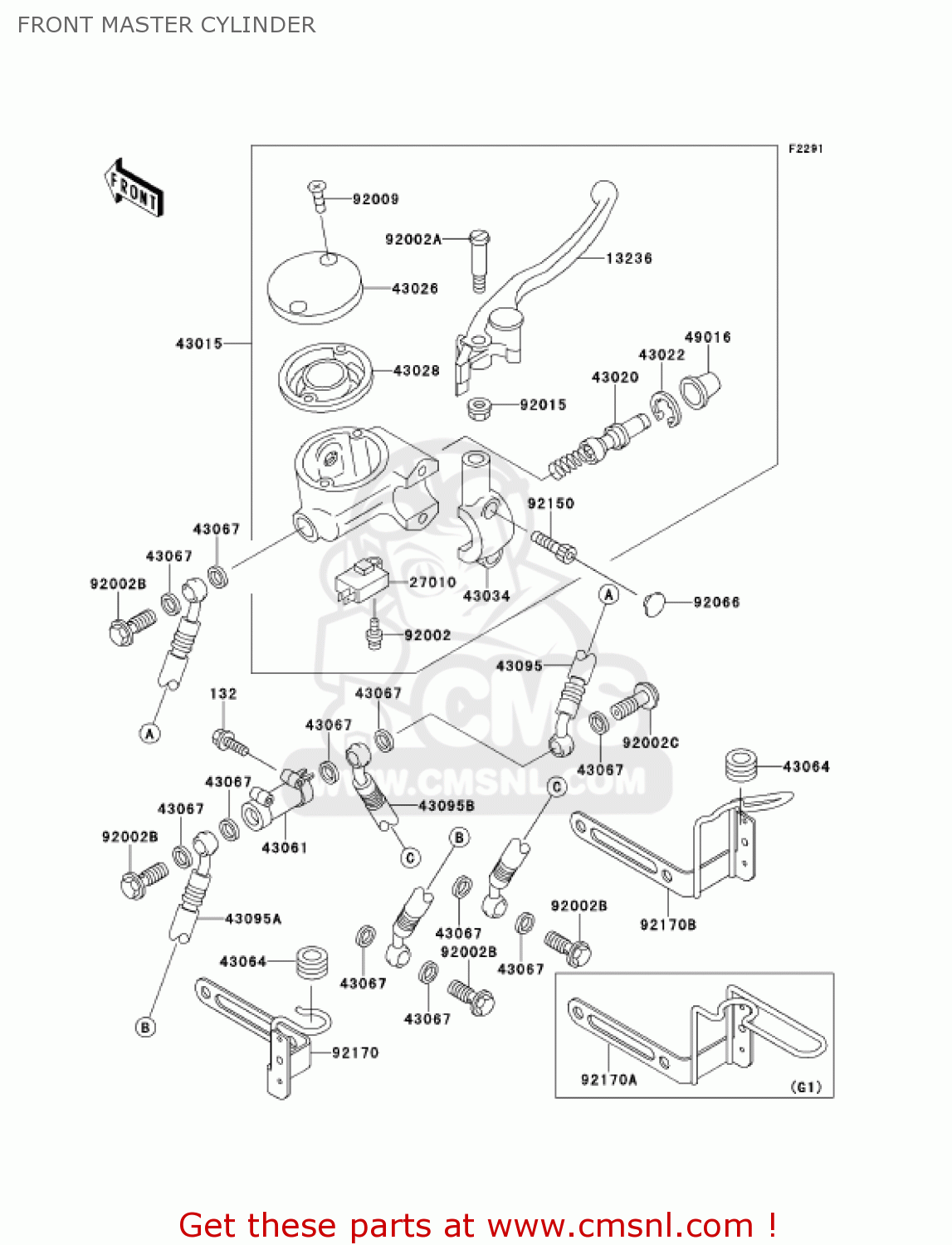 FRONT MASTER CYLINDER VN1500G2A VULCAN 1500 NOMAD 2000 USA CALIFORNIA