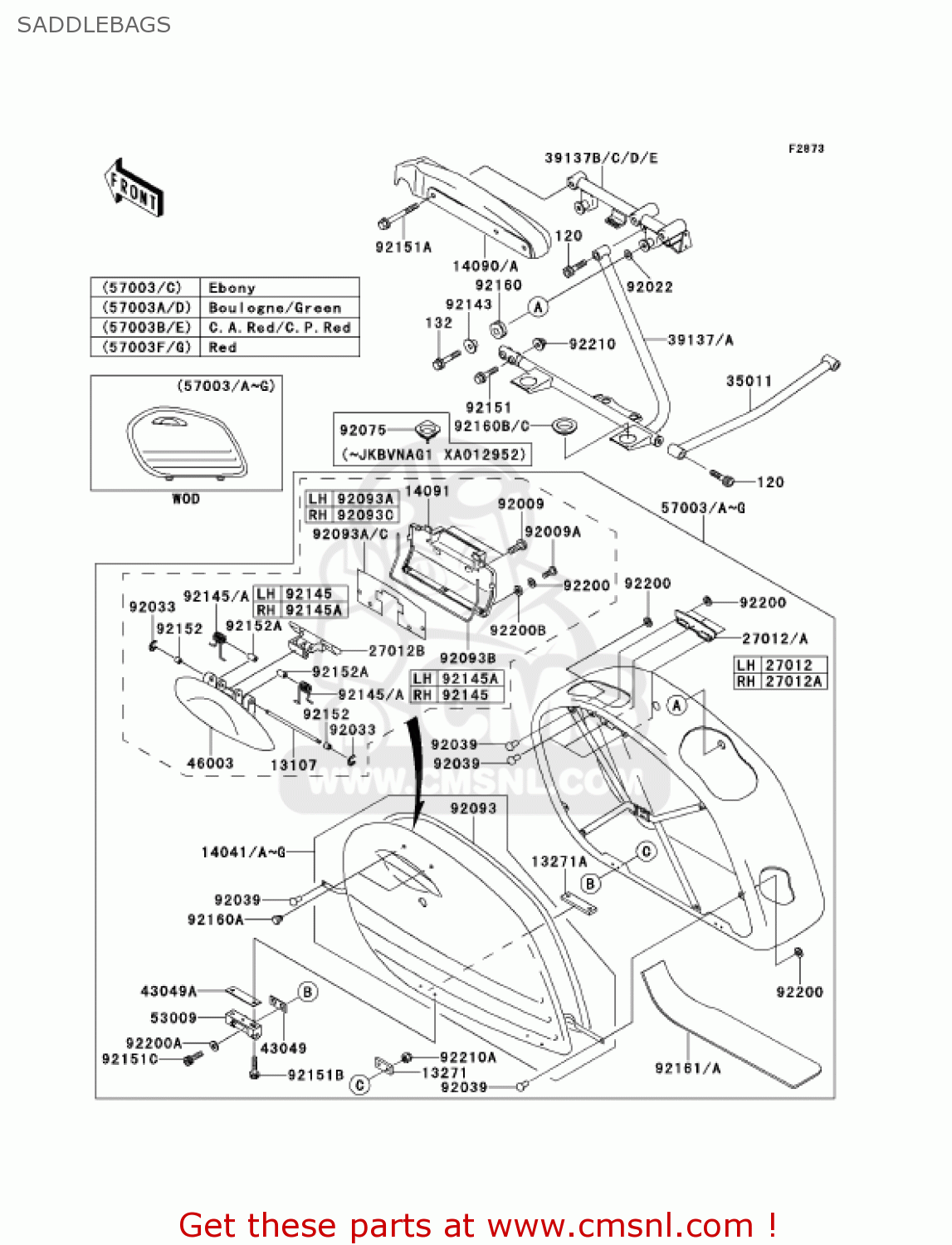 SADDLEBAGS VN1500G2A VULCAN 1500 NOMAD 2000 USA CALIFORNIA