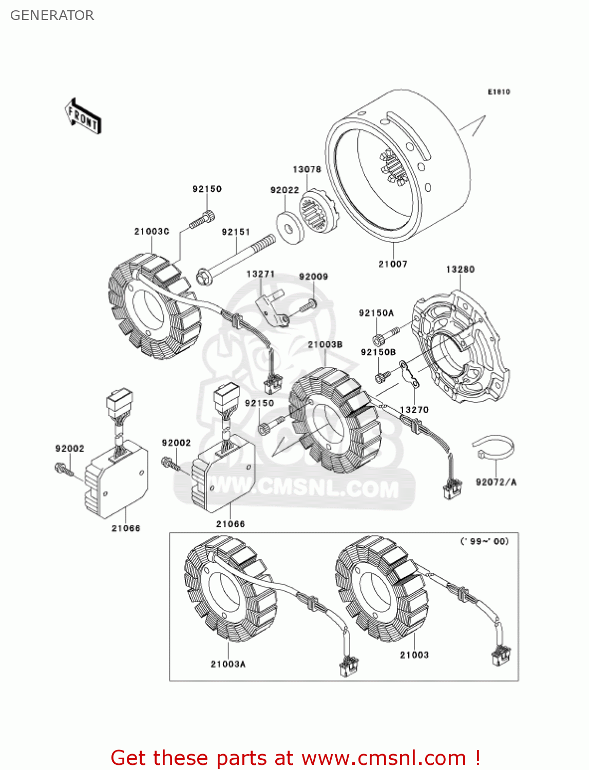 GENERATOR VN1500G2A VULCAN 1500 NOMAD 2000 USA CALIFORNIA